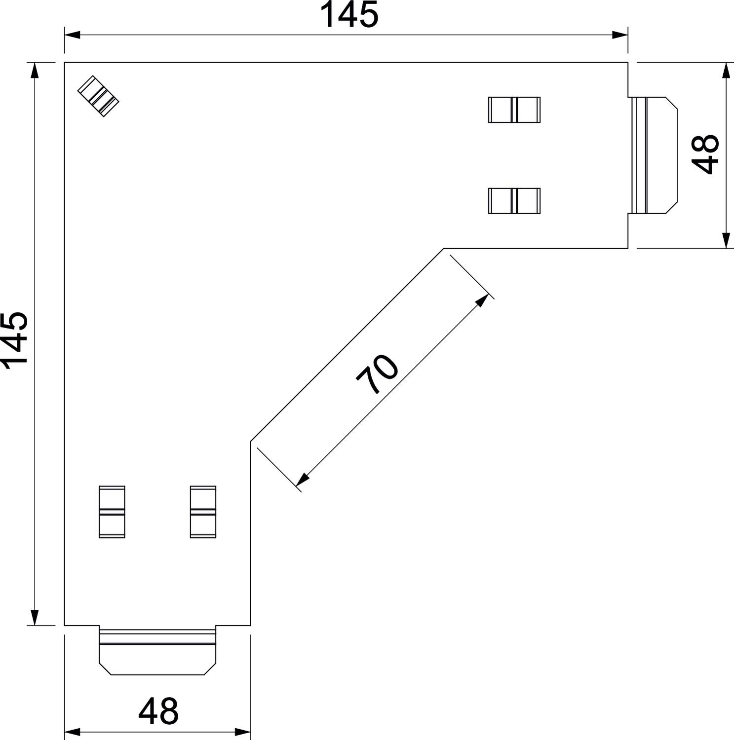 90° bend cover B50mm Aço Galvanizado por imersão a quente após maquinação zinco – Imagem 2 de 3