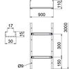 Cable ladder unperforated rung, welded 110x900x3000 Aço Galvanizado por imersão a quente após maquinação 85µm zinco