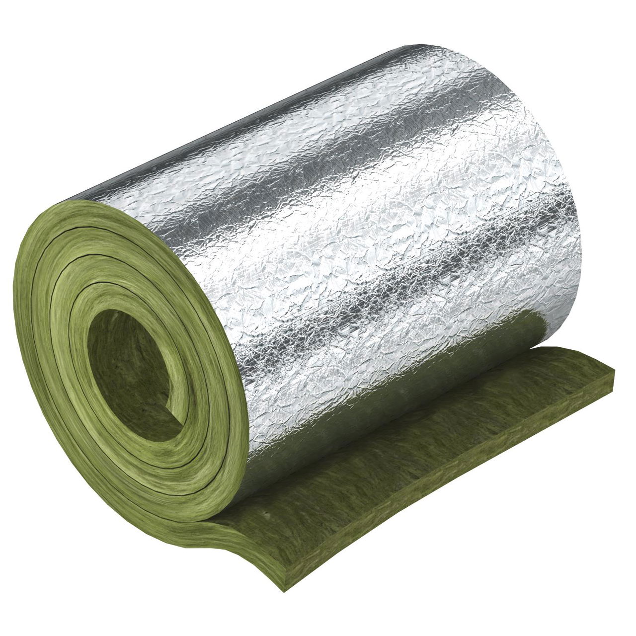 Lã Mineral folha de alumínio para selagem 6100x500x30 fibras minerais verde