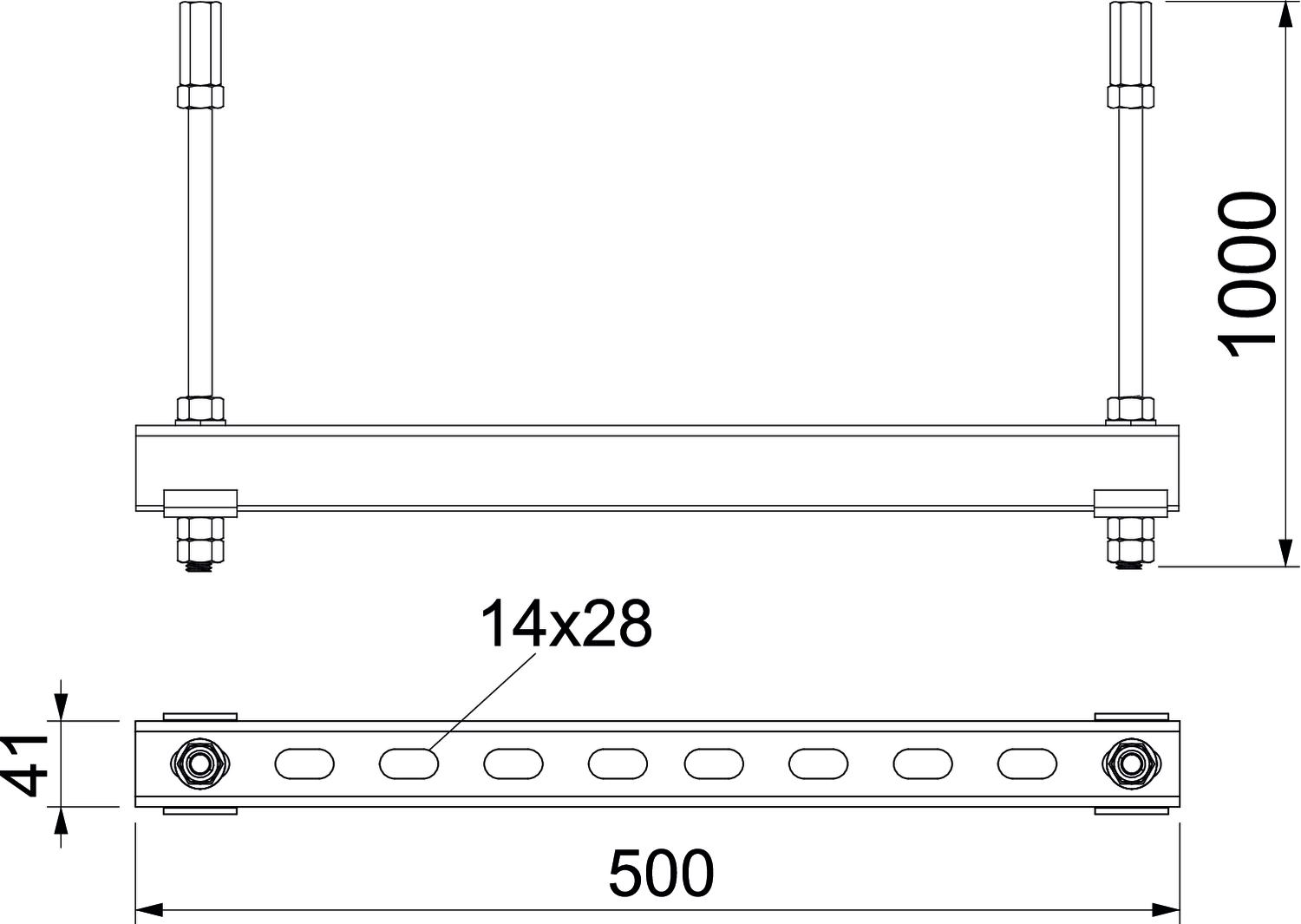 Estrutura de suporte Conjunto para selagem 500mm Aço galvanizado zinco – Imagem 2 de 3