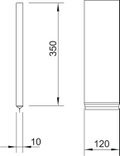 Almofada de selagem Pequena 350x120x10mm tecido de fibra de vidro com enchimento especial de protecção contra incêndios cinzento