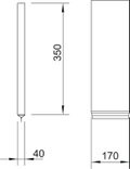 Almofada de selagem Grande 350x170x40mm tecido de fibra de vidro com enchimento especial de protecção contra incêndios cinzento