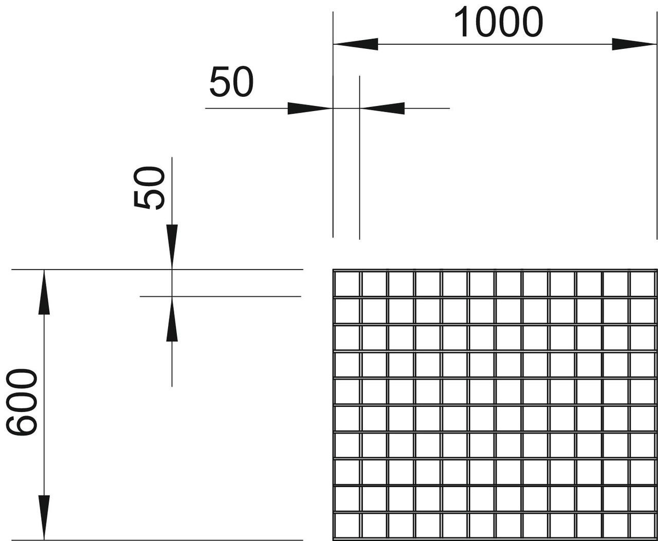 Grelha grande 1000x600mm Aço Galvanizado por imersão a quente após maquinação zinco – Imagem 2 de 5