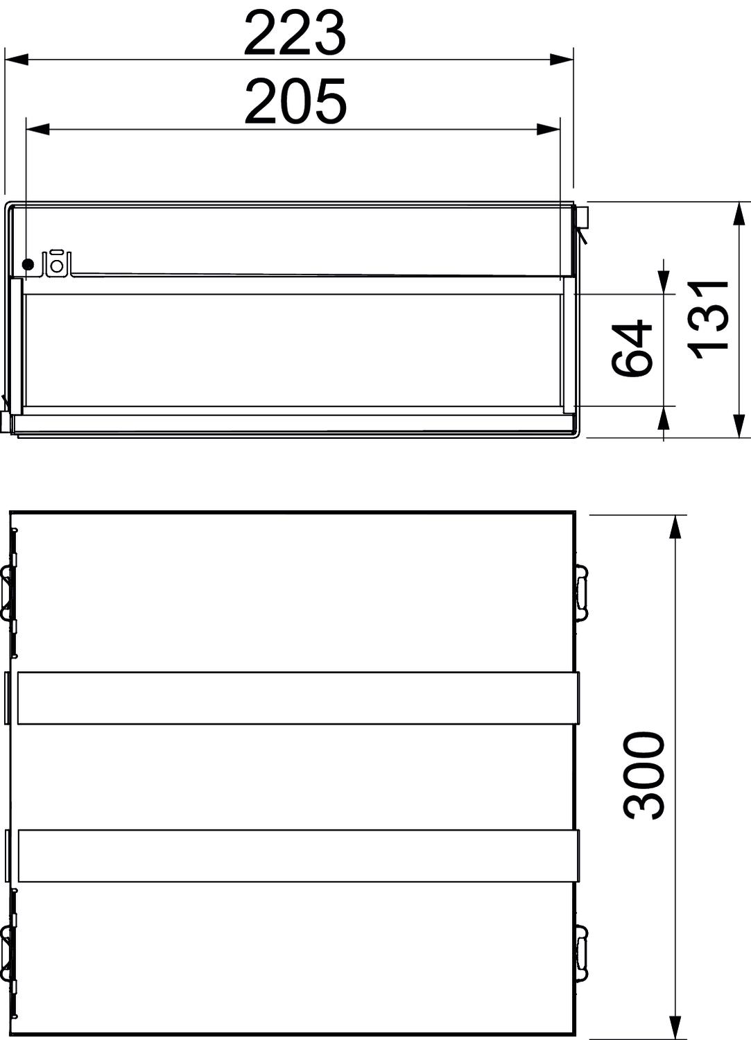 Caixa antifogo de 4 lados com selagem intumescente 300x223x130 Aço inoxidável, livre de ferrugem A2 1.4301 brilhante, pós-tratamento aço inoxidável – Imagem 2 de 2