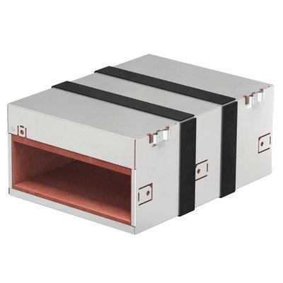 Caixa antifogo de 4 lados com selagem intumescente 300x223x130 Aço inoxidável, livre de ferrugem A2 1.4301 brilhante, pós-tratamento aço inoxidável