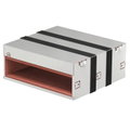 Caixa antifogo de 4 lados com selagem intumescente 300x323x130 Aço inoxidável, livre de ferrugem A2 1.4301 brilhante, pós-tratamento aço inoxidável