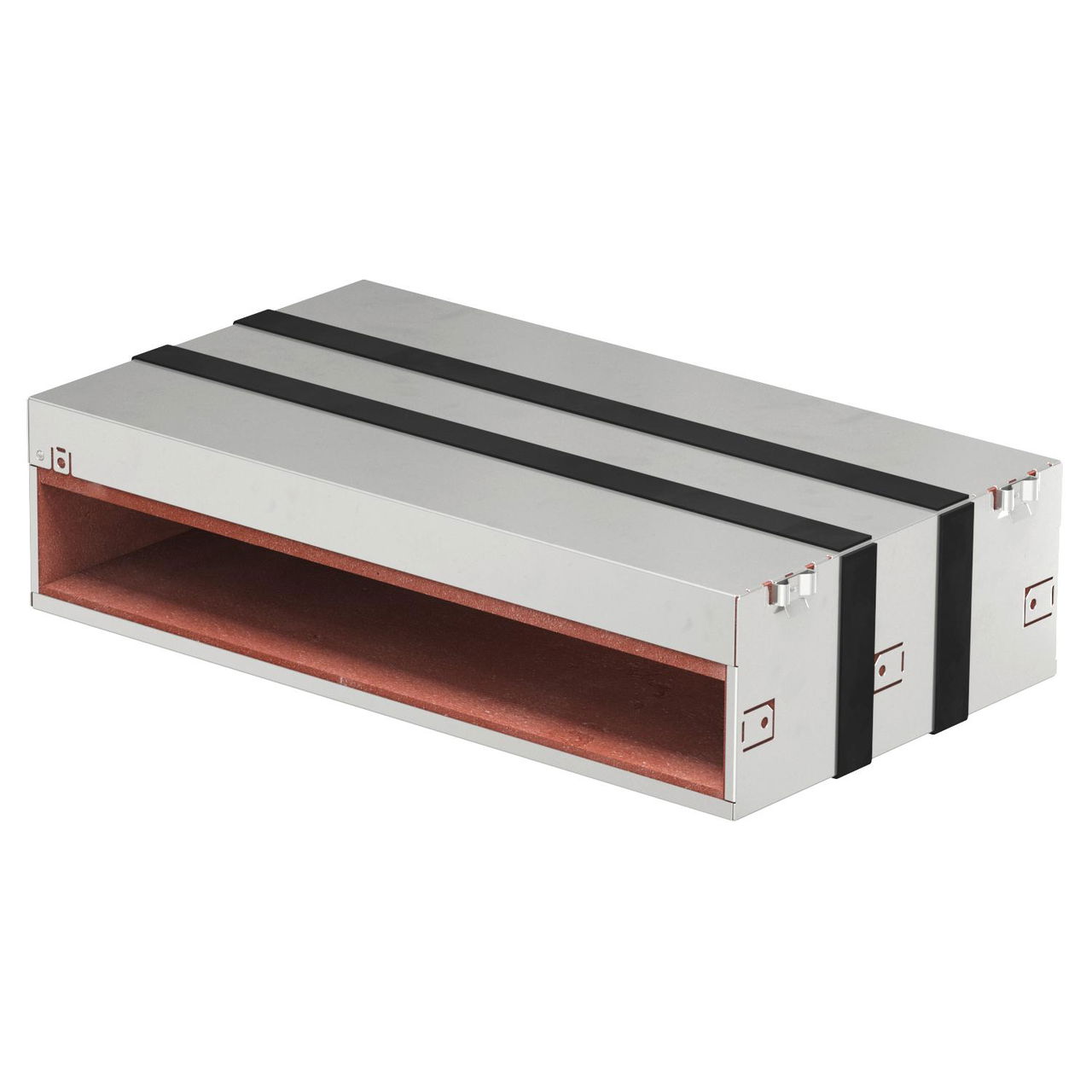 Caixa antifogo de 4 lados com selagem intumescente 300x523x130 Aço inoxidável, livre de ferrugem A2 1.4301 brilhante, pós-tratamento aço inoxidável