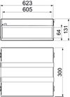 Caixa antifogo de 4 lados com selagem intumescente 300x623x130 Aço inoxidável, livre de ferrugem A2 1.4301 brilhante, pós-tratamento aço inoxidável