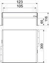 Caixa antifogo de 3 lados com selagem intumescente 300x123x116 Aço inoxidável, livre de ferrugem A2 1.4301 brilhante, pós-tratamento aço inoxidável