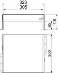 Caixa antifogo de 3 lados com selagem intumescente 300x323x116 Aço inoxidável, livre de ferrugem A2 1.4301 brilhante, pós-tratamento aço inoxidável