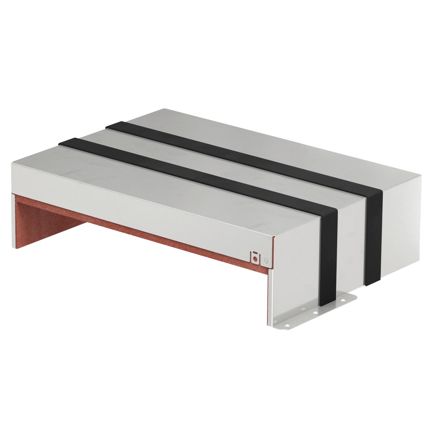 Caixa antifogo de 3 lados com selagem intumescente 300x423x116 Aço inoxidável, livre de ferrugem A2 1.4301 brilhante, pós-tratamento aço inoxidável