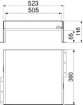 Caixa antifogo de 3 lados com selagem intumescente 300x523x116 Aço inoxidável, livre de ferrugem A2 1.4301 brilhante, pós-tratamento aço inoxidável