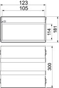 Caixa antifogo de 4 lados com selagem intumescente 300x123x181 Aço inoxidável A2 1.4113 brilhante, pós-tratamento aço inoxidável