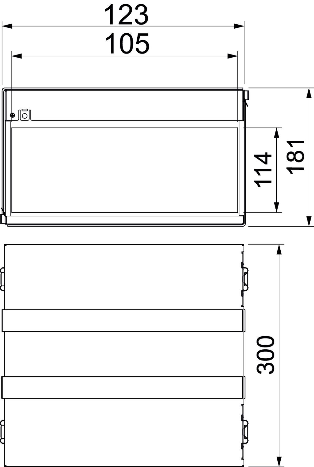 Caixa antifogo de 4 lados com selagem intumescente 300x123x181 Aço inoxidável A2 1.4113 brilhante, pós-tratamento aço inoxidável – Imagem 2 de 2