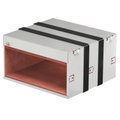 Caixa antifogo de 4 lados com selagem intumescente 300x323x181 Aço inoxidável A2 1.4113 brilhante, pós-tratamento aço inoxidável