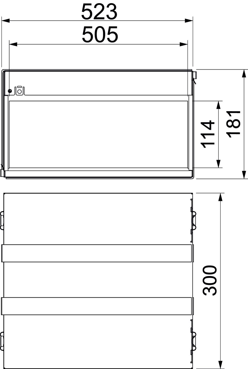 Caixa antifogo de 4 lados com selagem intumescente 300x523x181 Aço inoxidável A2 1.4113 brilhante, pós-tratamento aço inoxidável – Imagem 2 de 2