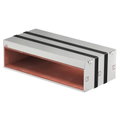 Caixa antifogo de 4 lados com selagem intumescente 300x623x181 Aço inoxidável A2 1.4113 brilhante, pós-tratamento aço inoxidável