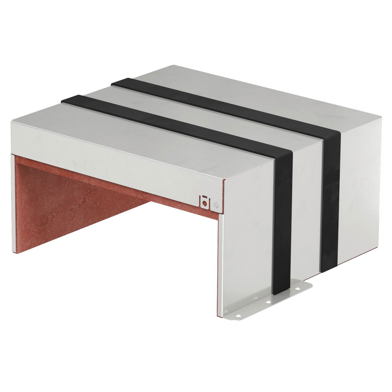 Caixa antifogo de 3 lados com selagem intumescente 300x323x166 Aço inoxidável A2 1.4113 brilhante, pós-tratamento aço inoxidável