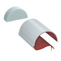 Meia concha revestimento interno 200x116x65mm Policloreto de vinilo cinzento