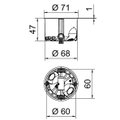 Cavity wall box airtight for fire rated walls Ø68mm, H47mm Polipropileno / Elastómero termoplástico cor de laranja / cinzento