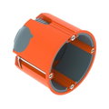 Cavity wall box airtight for fire rated walls Ø68mm, H61mm Polipropileno / Elastómero termoplástico cor de laranja / cinzento