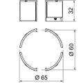 Fire protection retrofit set for airtight cavity wall box Ø68mm, H47mm material expansivo cinzento