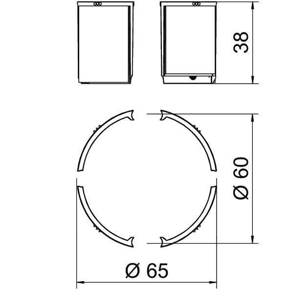 Fire protection retrofit set for airtight cavity wall box Ø68mm, H61mm material expansivo cinzento – Imagem 2 de 2