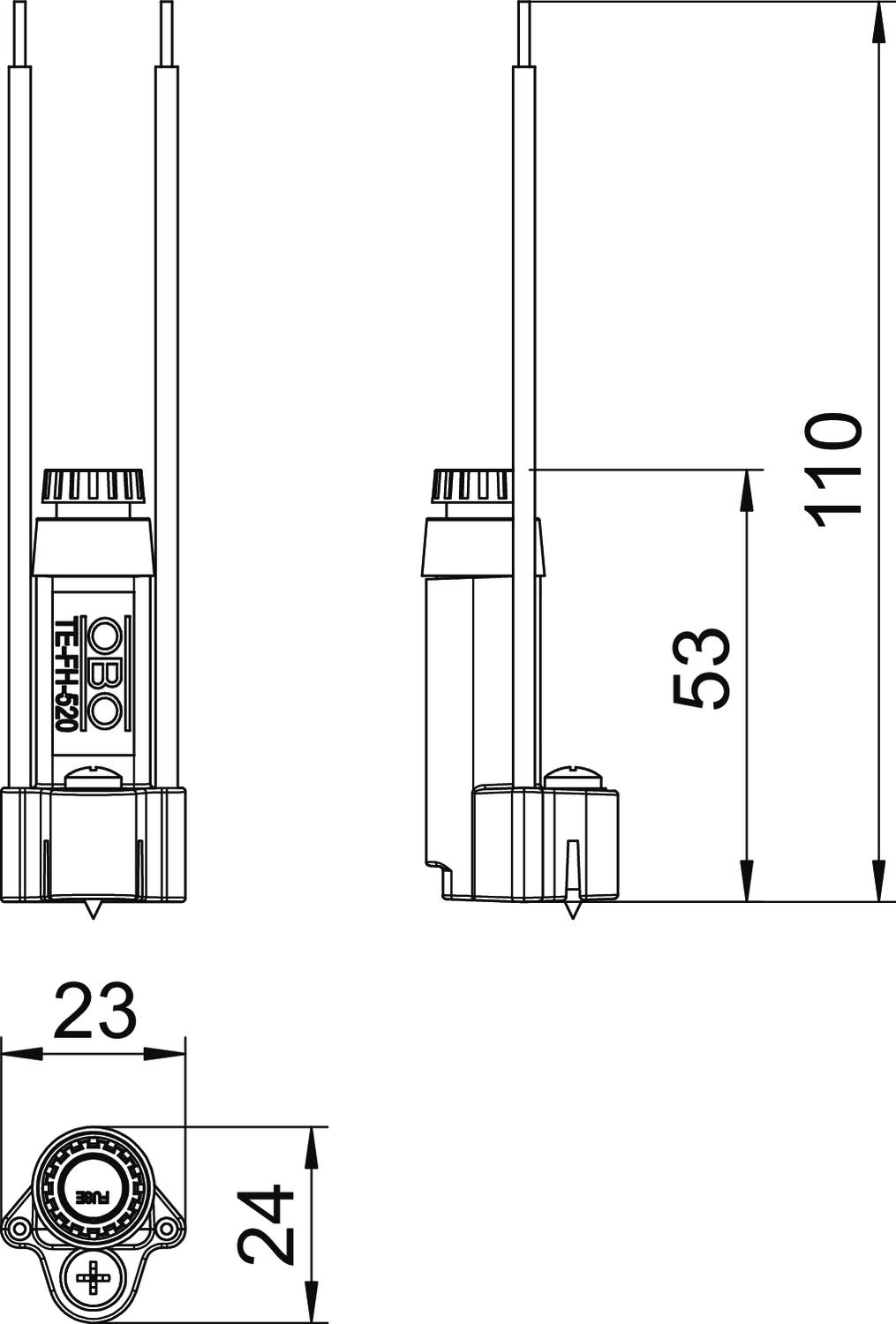 Porta fusível FireBox T para fusível fino Esteatite creme – Imagem 2 de 4