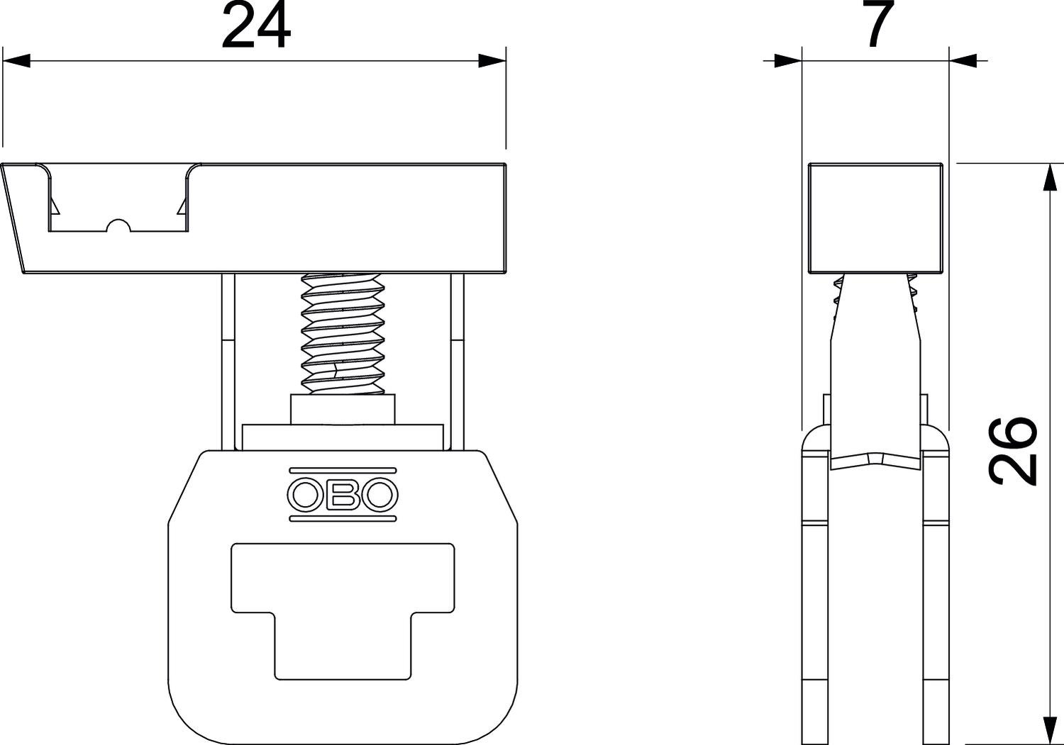 Borne de terra para FireBox T 24x7x26 Aço amarelo esverdeado – Imagem 2 de 2