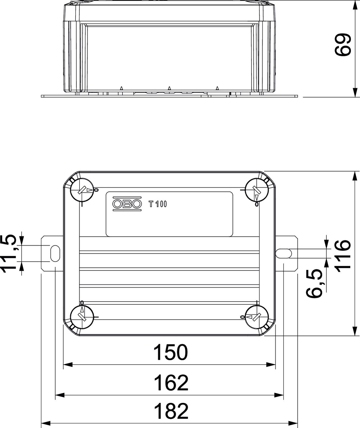 Caixa de derivação para manutenção de funções 150x116x67 Polipropileno cor-de-laranja pastel RAL 2003 – Imagem 2 de 5