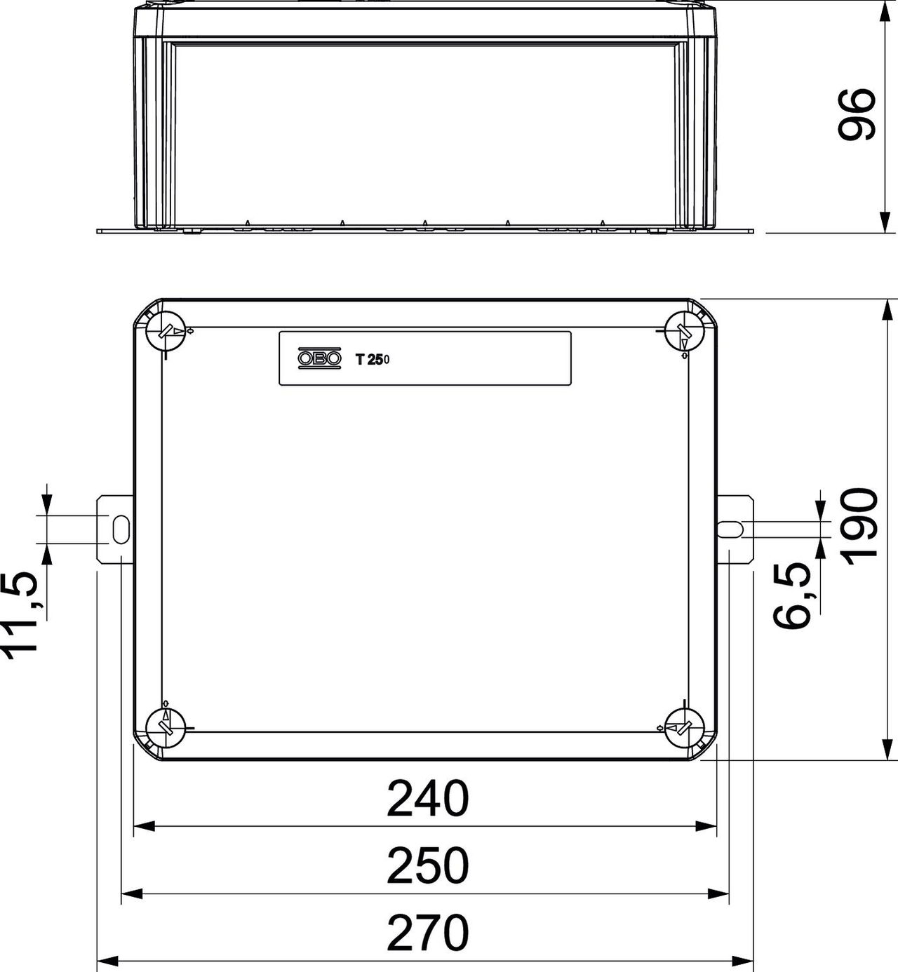 Caixa de derivação para manutenção de funções 240x190x95 Polipropileno cor-de-laranja pastel RAL 2003 – Imagem 2 de 5