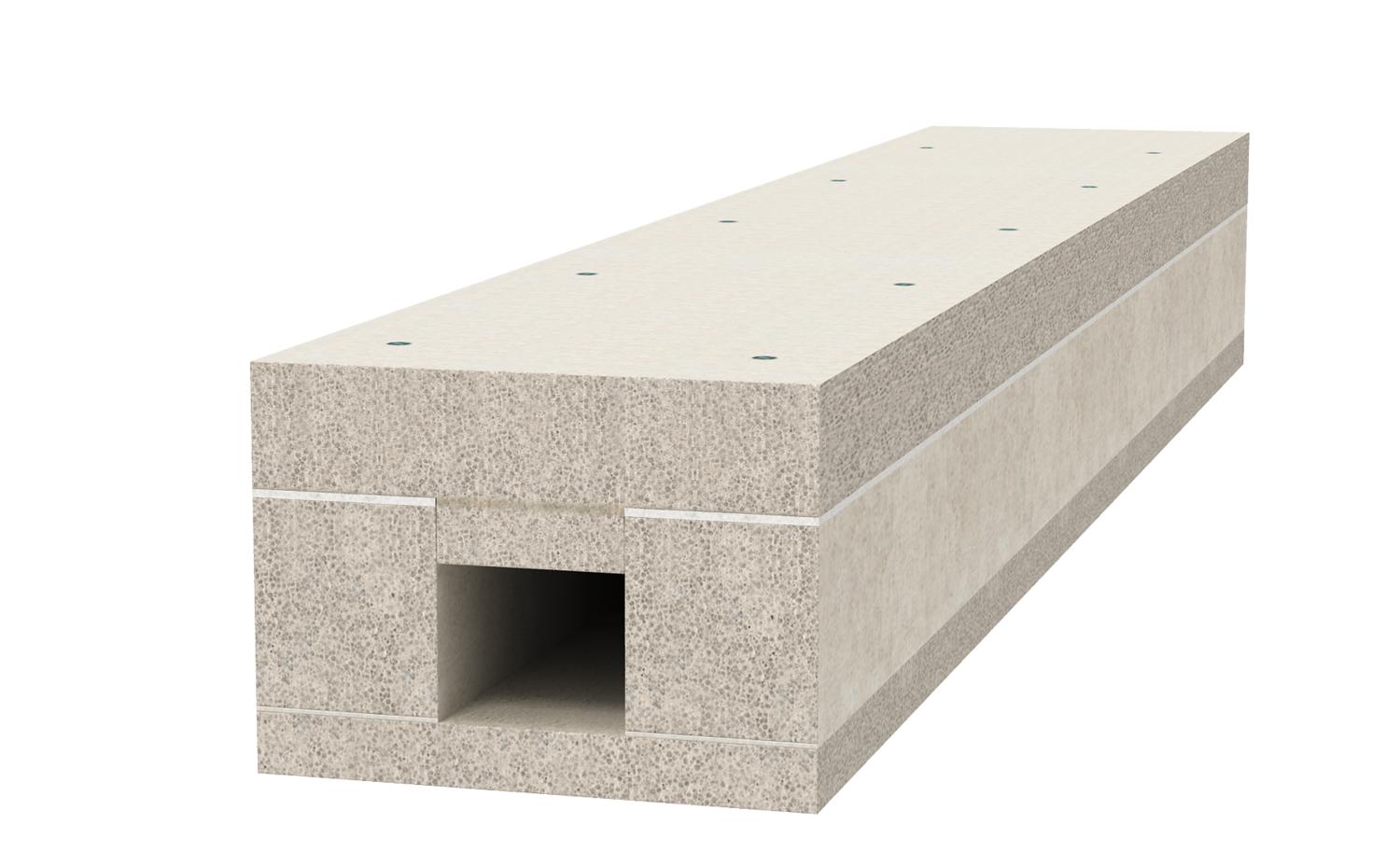 Ducto antifogo I120/E90 Direct mounting 50x60 Betão leve de fibra de vidro cinzento