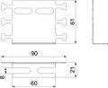 Suporte vertical para ducto antifogo 60x20 Aço galvanizado pelo método Sendzimir zinco