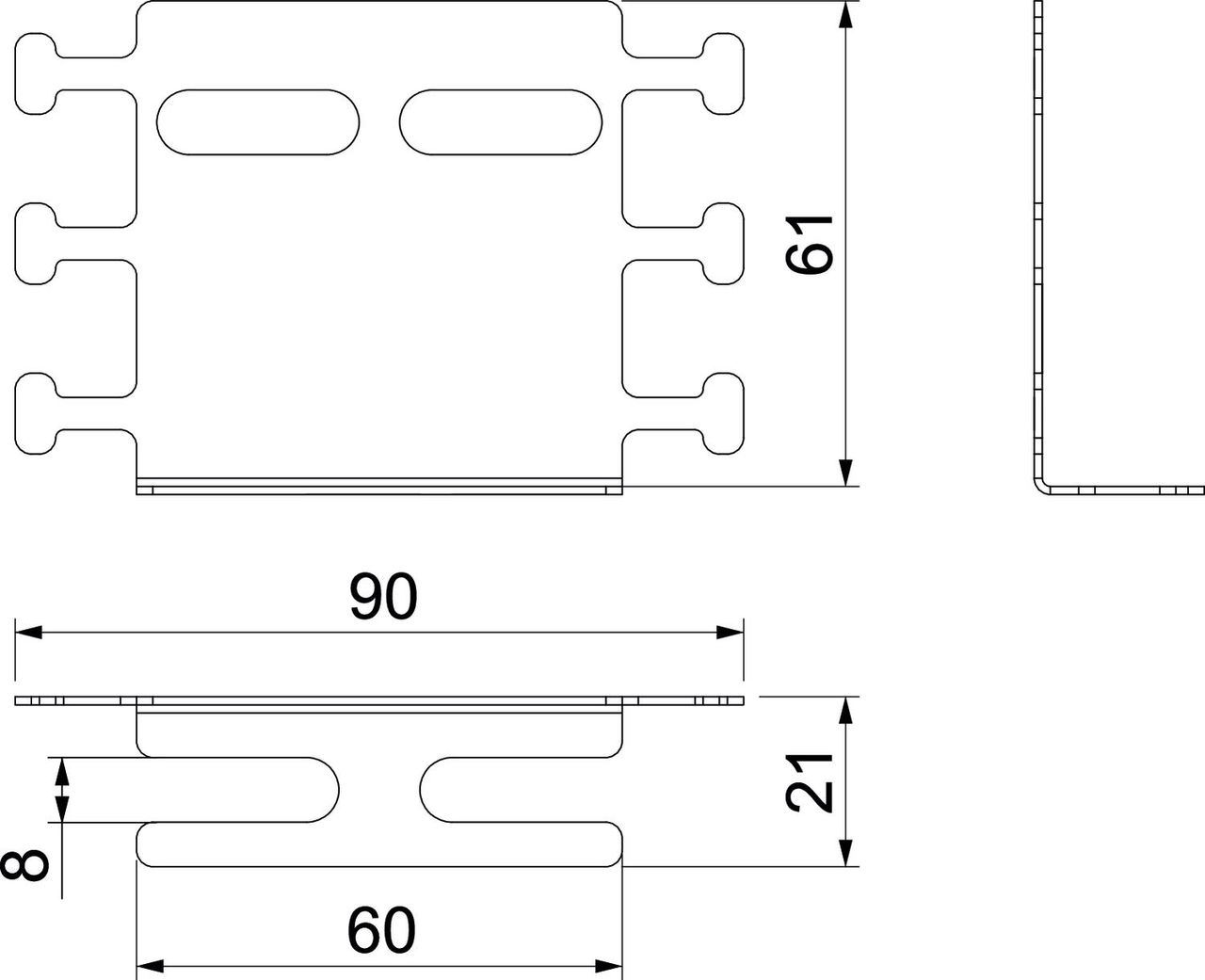 Suporte vertical para ducto antifogo 60x20 Aço galvanizado pelo método Sendzimir zinco – Imagem 2 de 4