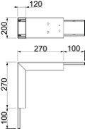 Ângulo externo com tecido antifogo 370x200x370 Aço revestido a pó branco puro RAL 9010