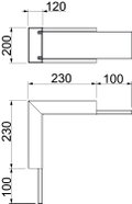 Ângulo interno com tecido antifogo 330x200x330 Aço revestido a pó branco puro RAL 9010