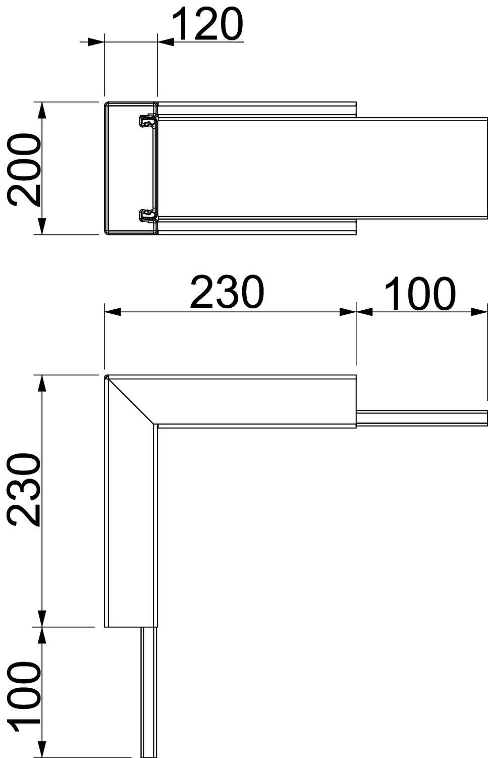 Ângulo interno com tecido antifogo 330x200x330 Aço revestido a pó branco puro RAL 9010 – Imagem 2 de 2