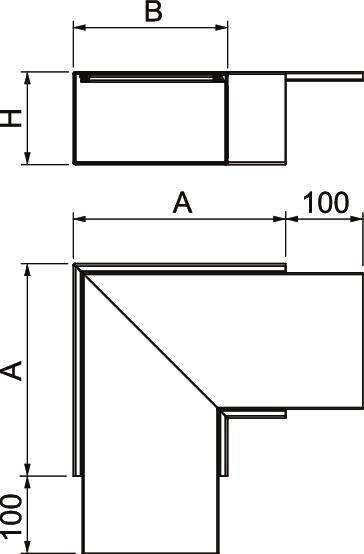 Ângulo plano com tecido antifogo 350x350x120 Aço galvanizado pelo método Sendzimir zinco – Imagem 2 de 2