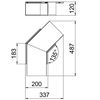 Flat angle with fire protection mesh 340x490x120 Aço galvanizado pelo método Sendzimir zinco