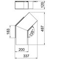 Flat angle with fire protection mesh 340x490x120 Aço galvanizado pelo método Sendzimir zinco