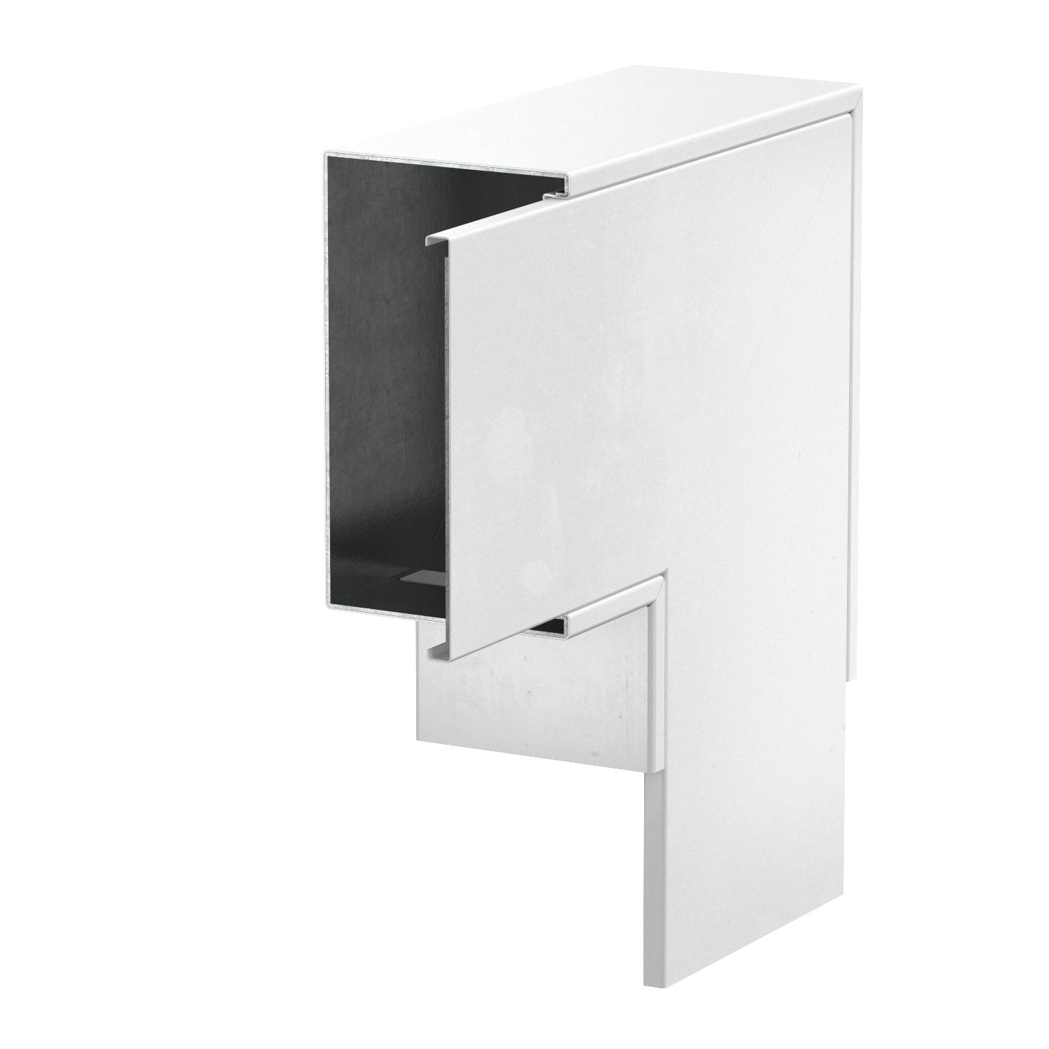 Ângulo plano com tecido antifogo 350x350x120 Aço revestido a pó branco puro RAL 9010