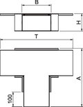 Derivação em T com tecido antifogo 600x400x120 Aço galvanizado pelo método Sendzimir zinco