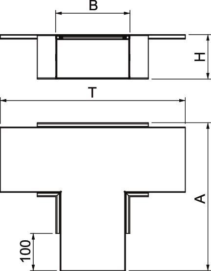 Derivação em T com tecido antifogo 600x400x120 Aço revestido a pó branco puro RAL 9010 – Imagem 2 de 2