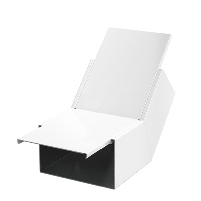 Ângulo 45°, subida com tecido antifogo 422x200x291 Aço revestido a pó branco puro RAL 9010