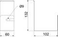 Suporte de cabo para montagem na parede 102x60x132 Aço galvanizado pelo método Sendzimir zinco