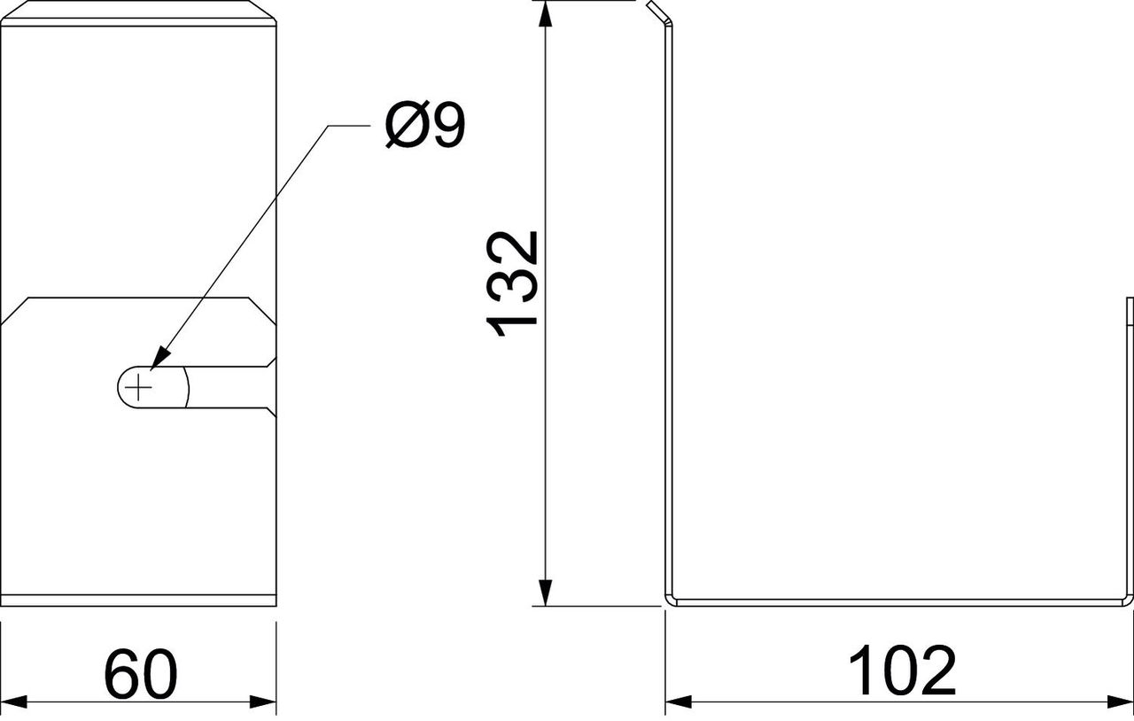 Suporte de cabo para montagem na parede 102x60x132 Aço galvanizado pelo método Sendzimir zinco – Imagem 2 de 2