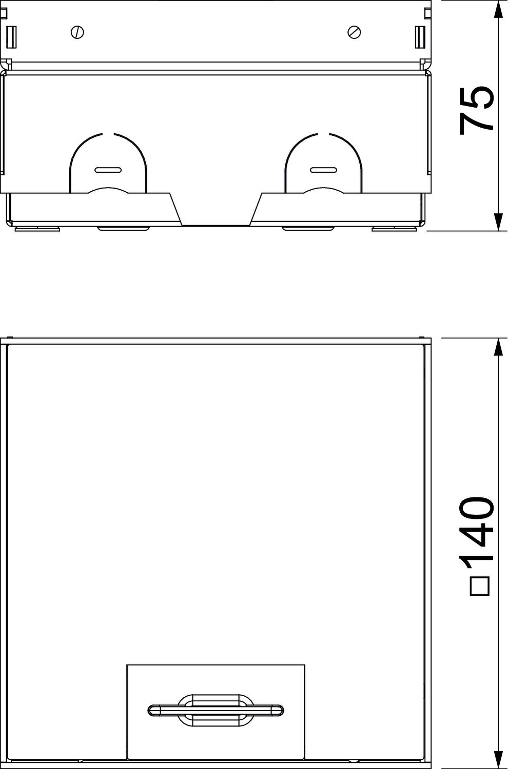 Caixa de pavimento não equipada, com placa VA 140x140x75 Aço inoxidável, livre de ferrugem – Imagem 2 de 2