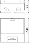 Caixa de pavimento não equipada, com BBA de 15 mm 140x140x75 Aço inoxidável, livre de ferrugem