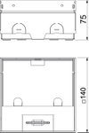 Caixa de pavimento não equipada, com BBA de 15 mm 140x140x75 Latão