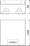 Caixa de pavimento com tomada 140x140x75 Aço inoxidável, livre de ferrugem
